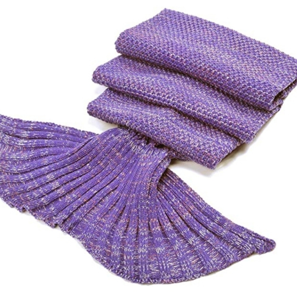 Crochet Purple Mermaid Tail Blanket - Laghcat